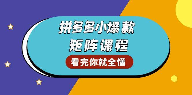 （13699期）拼多多爆款矩阵课程：教你测出店铺爆款，优化销量，提升GMV，打造爆款群-云商网创