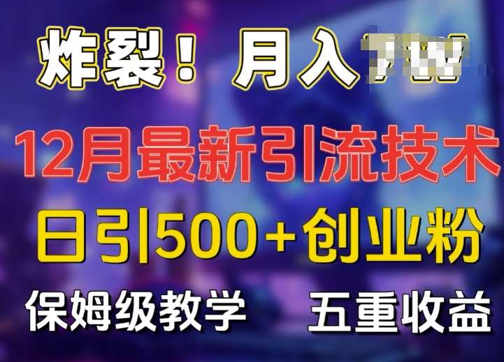 炸裂!揭秘12月最新日引流500+精准创业粉，多重收益保姆级教学-云商网创