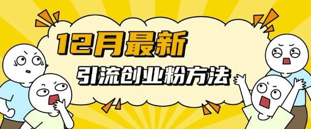 12月最新引流创业粉方法，方法非常简单，适用于多平台-云商网创