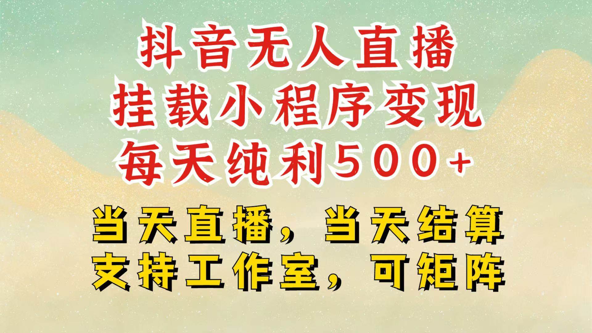 抖音无人挂机项目，轻松日入500+,挂载小程序玩法，不违规不封号，有号的一定挂起来-云商网创