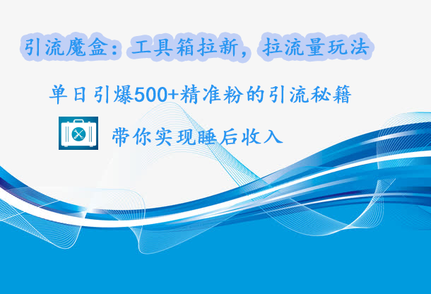 引流魔盒：工具箱拉新，拉流量玩法，单日引爆500+精准粉的引流秘籍，带你实现睡后收入-云商网创