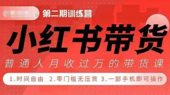 小Red书带货42天训练营 2.0版，宝妈+自由职+上班族+大学生，提高副业收入的大红利项目-云商网创