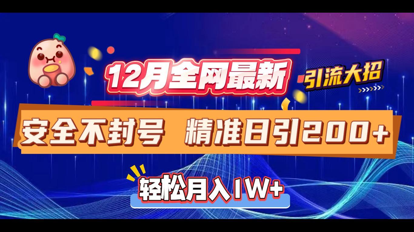 12月全网最新引流大招 安全不封号 日引精准粉200+-云商网创