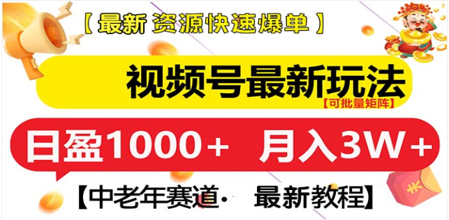 视频号独家玩法，老年养生赛道，无脑搬运爆款视频，日入1000+-云商网创