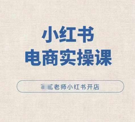 小红薯电商实操课，小红书开店实操必学课-云商网创
