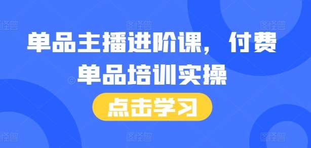 单品主播进阶课，付费单品培训实操，46节完整+话术本-云商网创