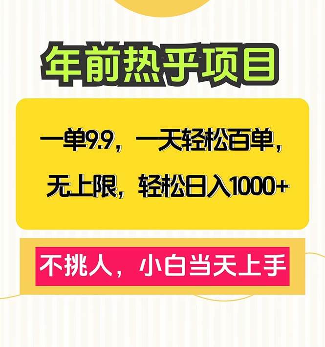 （13795期）一单9.9，一天百单无上限，不挑人，小白当天上手，轻松日入1000+-云商网创