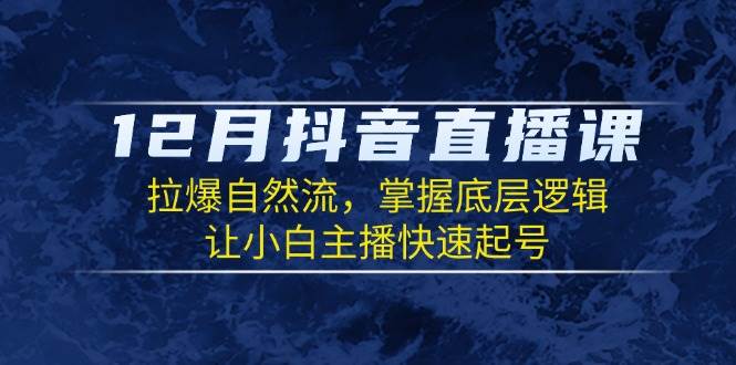 （13807期）12月抖音直播课：拉爆自然流，掌握底层逻辑，让小白主播快速起号-云商网创