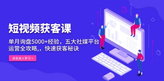 （13715期）短视频获客课，单月询盘5000+经验，五大社媒平台运营全攻略,，快速获客…-云商网创
