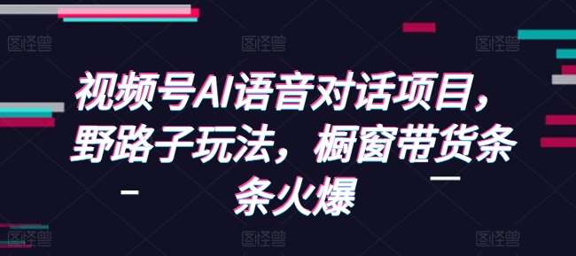 视频号AI语音对话项目，野路子玩法，橱窗带货条条火爆-云商网创