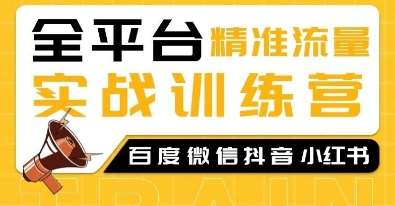 全平台精准流量实战训练营，百度微信抖音小红书SEO引流教程-云商网创