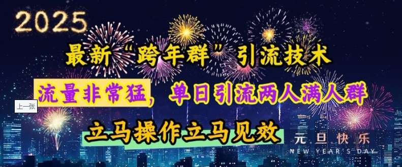 最新“跨年群”引流，流量非常猛，单日引流两人满人群，立马操作立马见效【揭秘】-云商网创