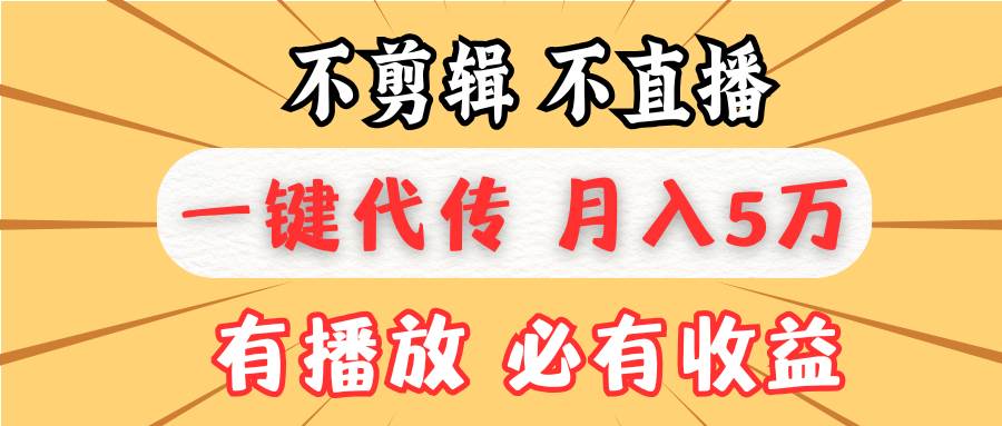 （13555期）不剪辑不直播，一键代发，月入5万懒人必备，我出视频你来发-云商网创
