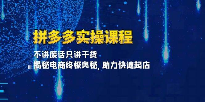 （13577期）拼多多实操课程：不讲废话只讲干货, 揭秘电商终极奥秘,助力快速起店-云商网创