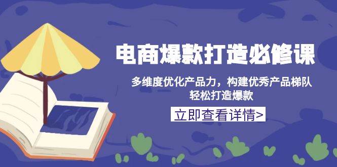 （13689期）电商爆款打造必修课：多维度优化产品力，构建优秀产品梯队，轻松打造爆款-云商网创