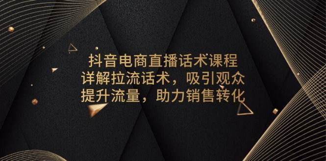 （13846期）抖音电商直播话术课程，详解拉流话术，吸引观众，提升流量，助力销售转化-云商网创