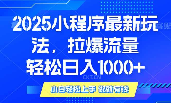 （14028期）2025年小程序最新玩法，流量直接拉爆，单日稳定变现1000+-云商网创