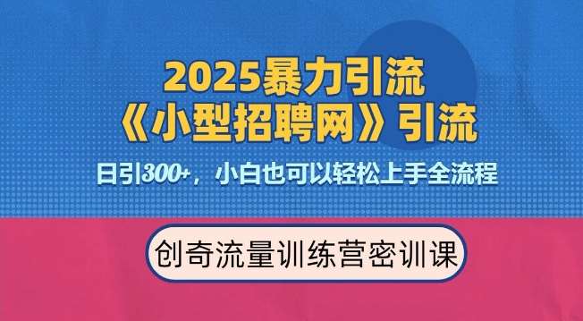 2025最新暴力引流方法，招聘平台一天引流300+，日变现多张，专业人士力荐-云商网创