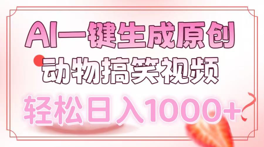 AI一键生成原创动物搞笑视频，轻松日入1000+-云商网创