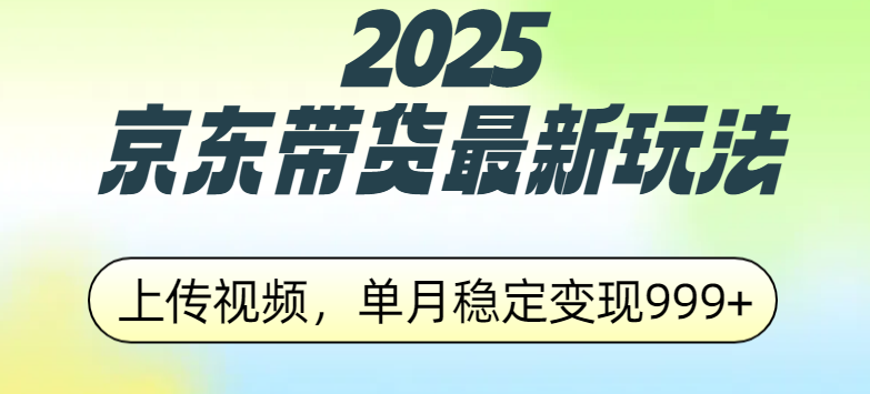 2025京东带货最新玩法，上传视频，单月稳定变现999+-云商网创