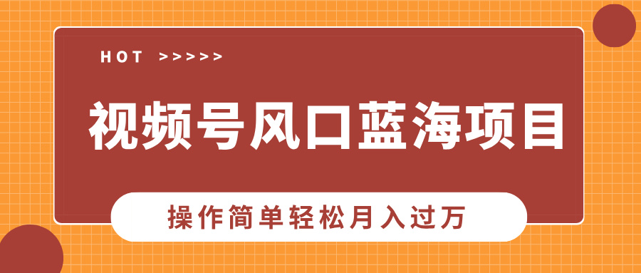 视频号风口蓝海项目，中老年人的流量密码，操作简单轻松月入过万-云商网创