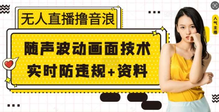 无人直播撸音浪+随声波动画面技术+实时防违规+资料【揭秘】-云商网创