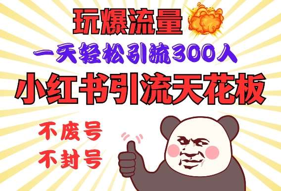 小红书引流天花板，玩爆流量，一天轻松引流300人，安全操作-云商网创