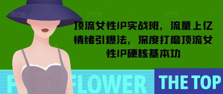 顶流女性IP实战班，流量上亿情绪引爆法，深度打磨顶流女性IP硬核基本功-云商网创