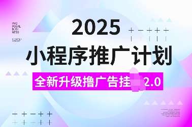 2025小程序推广计划，全新升级撸广告挂JI2.0玩法，日入多张，小白可做【揭秘】-云商网创