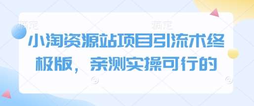 小淘资源站项目引流术终极版，亲测实操可行的-云商网创