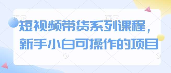 短视频带货系列课程，新手小白可操作的项目-云商网创