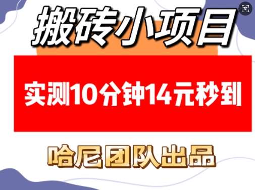 搬砖小项目，实测10分钟14元秒到，每天稳定几张(赠送必看稳定)-云商网创