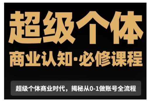 超级个体商业认知觉醒视频课，商业认知·必修课程揭秘从0-1账号全流程-云商网创