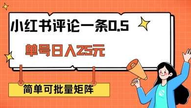 小红书评论一条0.5元 单账号一天可得25元 可矩阵操作 简单无脑靠谱【揭秘】-云商网创