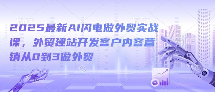 2025最新AI闪电做外贸实战课，外贸建站开发客户内容营销从0到3做外贸-云商网创