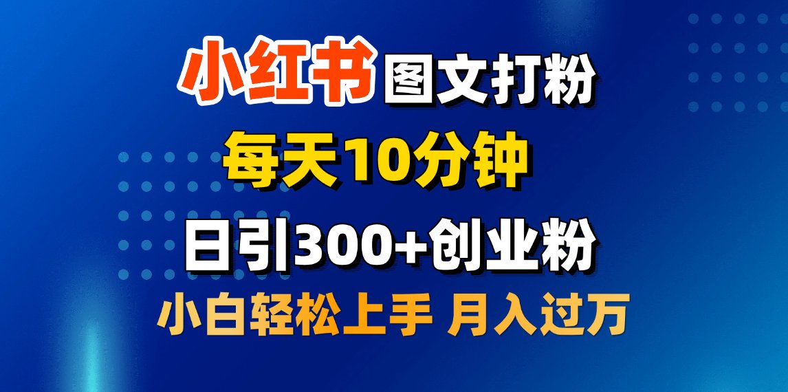 2月小红书图文打粉，每天10分钟，日引300+创业粉，小白轻松月入过万-云商网创