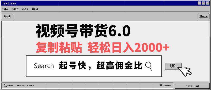 （14325期）视频号带货6.0，轻松日入2000+，起号快，复制粘贴即可，超高佣金比-云商网创