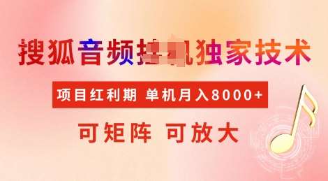 全网首发搜狐音频挂JI独家技术，项目红利期，可矩阵可放大，稳定月入8k【揭秘】-云商网创