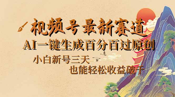 （14363期）视频号最新爆火赛道，AI一键生成百分百过原创，小白新号三天，也能轻松…-云商网创