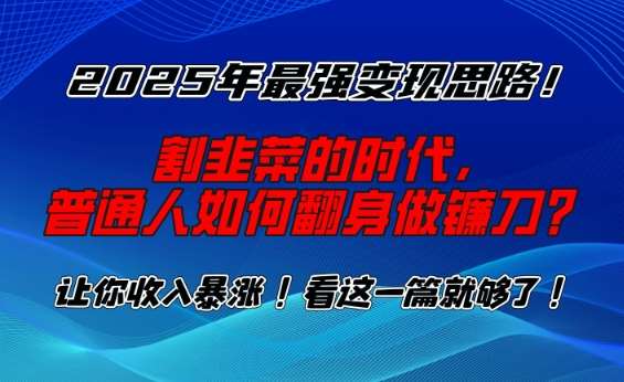 2025年最强变现思路，割韭菜的时代， 普通人如何翻身做镰刀？【揭秘】-云商网创