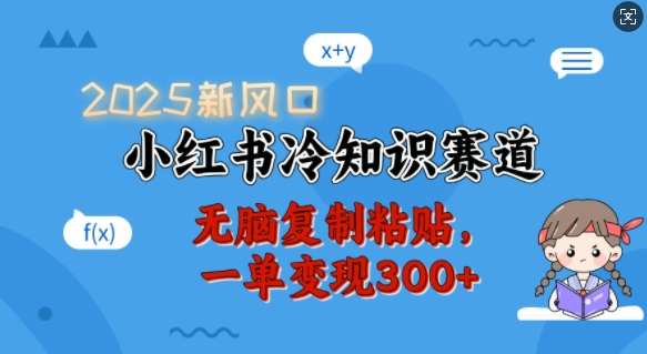 2025新风口，小红书冷知识赛道，无脑复制粘贴，一单变现300+-云商网创