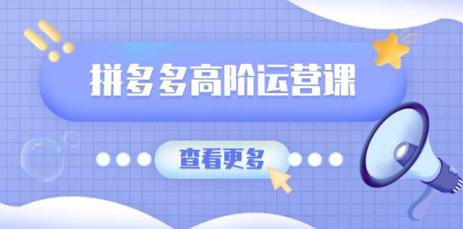 （14327期）拼多多高阶运营课：极致群爆款玩法，轻付费无尽复制，打造单品爆款之路-云商网创