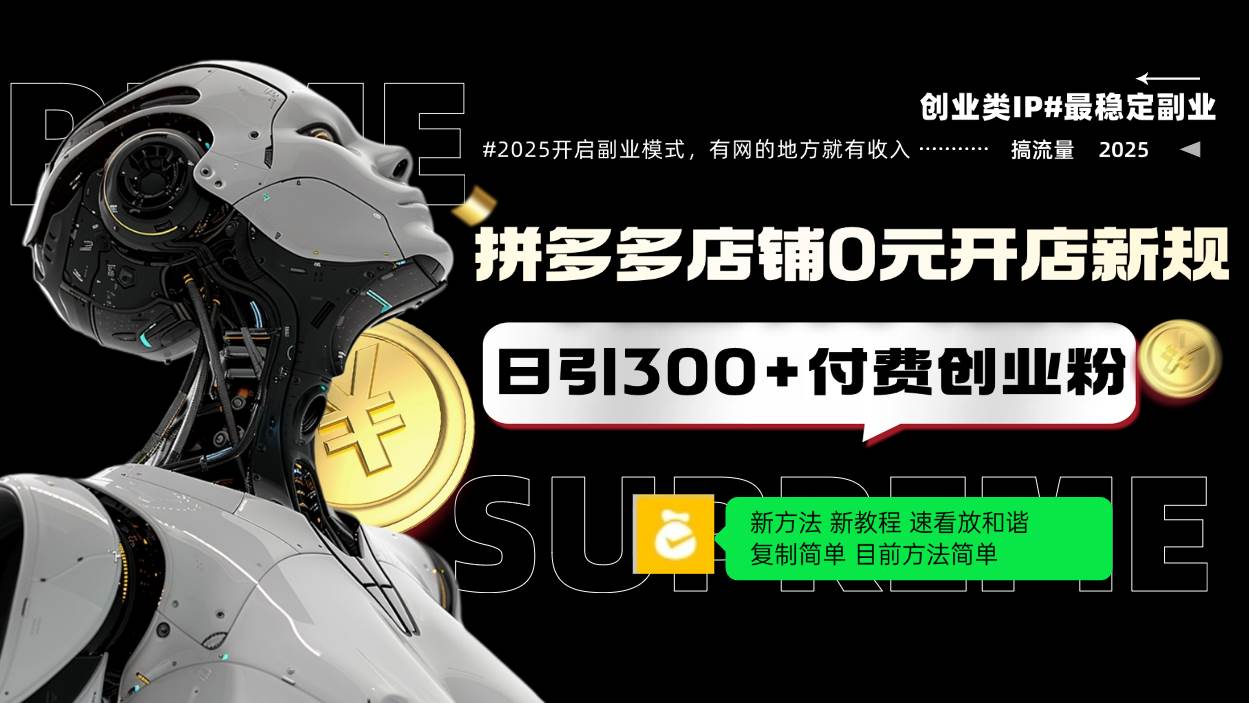 （14092期）拼多多店铺0元开店新规，日引300+付费创业粉，目前方法简单复制粘贴可矩阵-云商网创