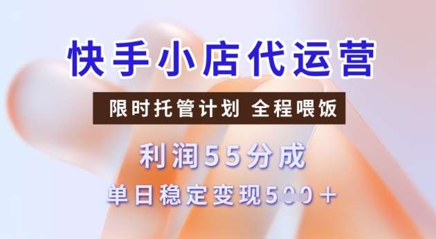 快手小店代运营3.0，模式新升级，收益55分，稳定单日5张【揭秘】-云商网创