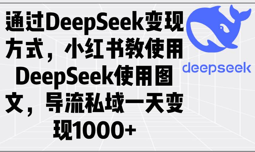 （14179期）通过DeepSeek变现方式，小红书教使用DeepSeek图文，导流私域一天变现1000+-云商网创