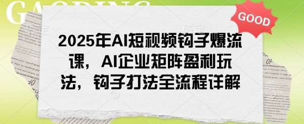 2025年AI短视频钩子爆流课，AI企业矩阵盈利玩法，钩子打法全流程详解-云商网创