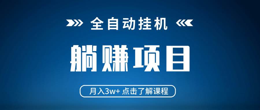 （14551期）全自动挂机项目 月入3w+ 真正躺平项目 不吃电脑配置 当天见收益-云商网创