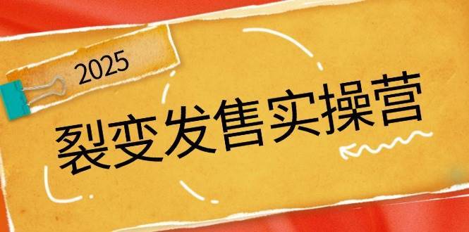 裂变发售实操营，全景解析裂变逻辑，打造动销新玩法，助力私域流量引爆-云商网创