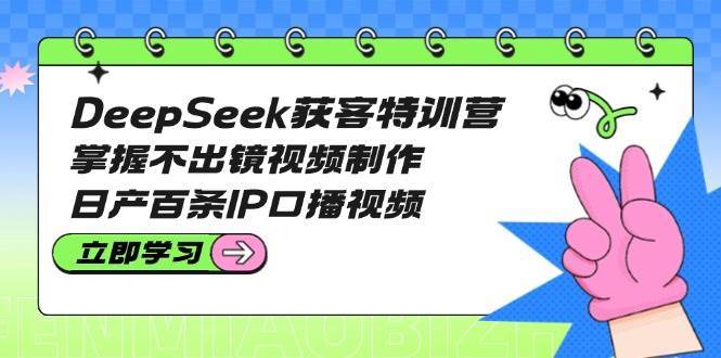 DeepSeek获客特训营：掌握不出镜视频制作，日产百条IP口播视频-云商网创