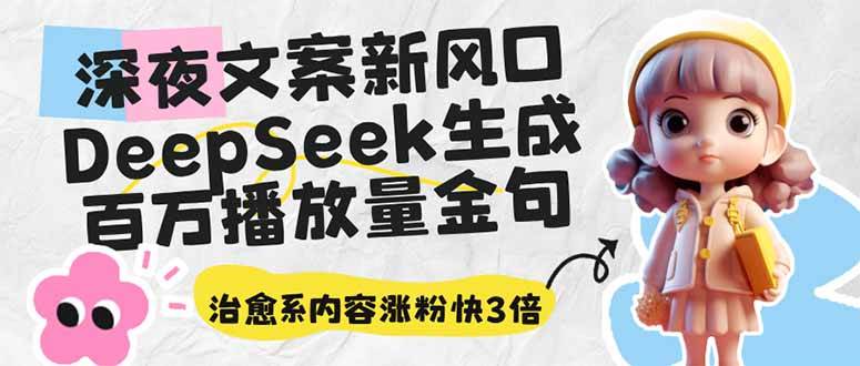 （14587期）深夜文案新风口：DeepSeek生成百万播放量金句，治愈系内容涨粉快3倍-云商网创